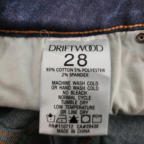 Driftwood Jackie Skinny Jeans Dark Wash Plaid Distressed Denim 28 - Picture 9 of 10